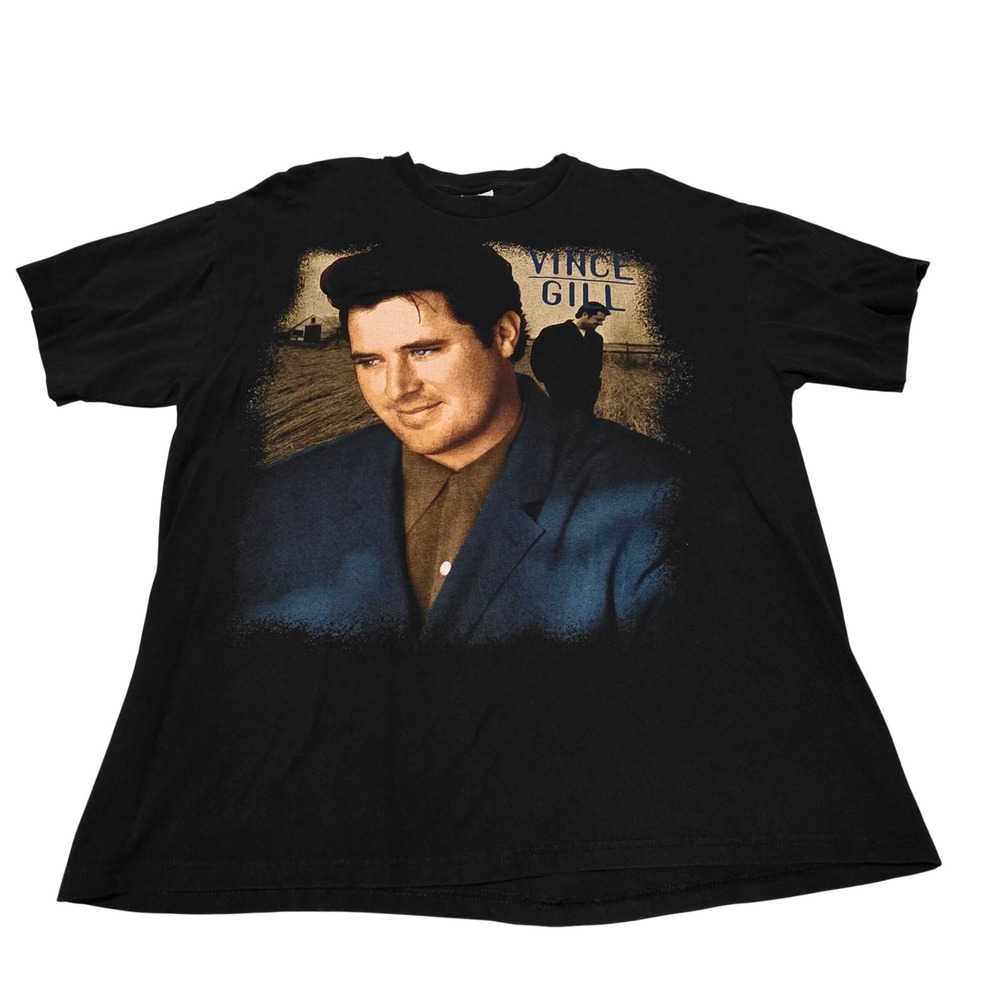 Vince Gill Vintage 90's Country Concert T Shirt Adult XL Black Graphic Tee